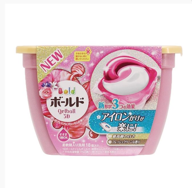 日本P&G 第三代 3D洗衣膠球 (盒裝18入) 粉紅牡丹_柔軟香氛