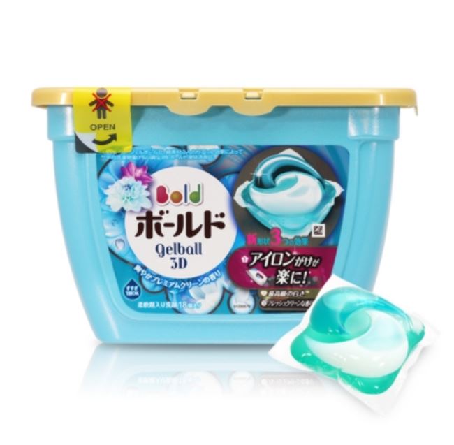 日本P&G 第三代 3D洗衣膠球 (盒裝18入)桂花清香_亮白清香